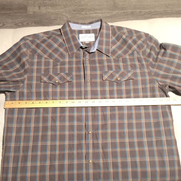 Cody James Men’s Brown Plaid Print Long Sleeve Snap Western Flannel Shirt XLarge - Picture 7 of 10